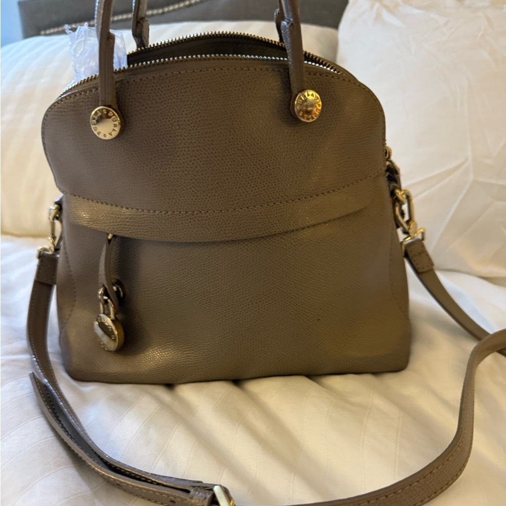 Furla Neutral Taupe - Gray Crossbody Bag